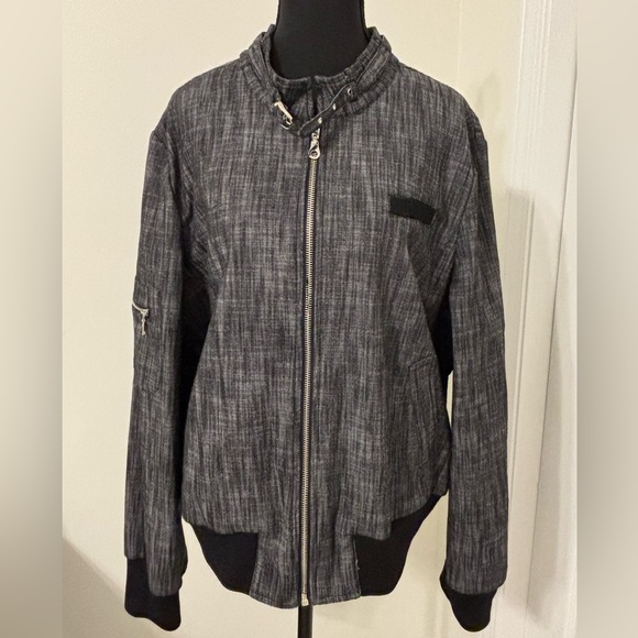 Larry Levine Black/Gray Stretch Jacket - Picture 1 of 9